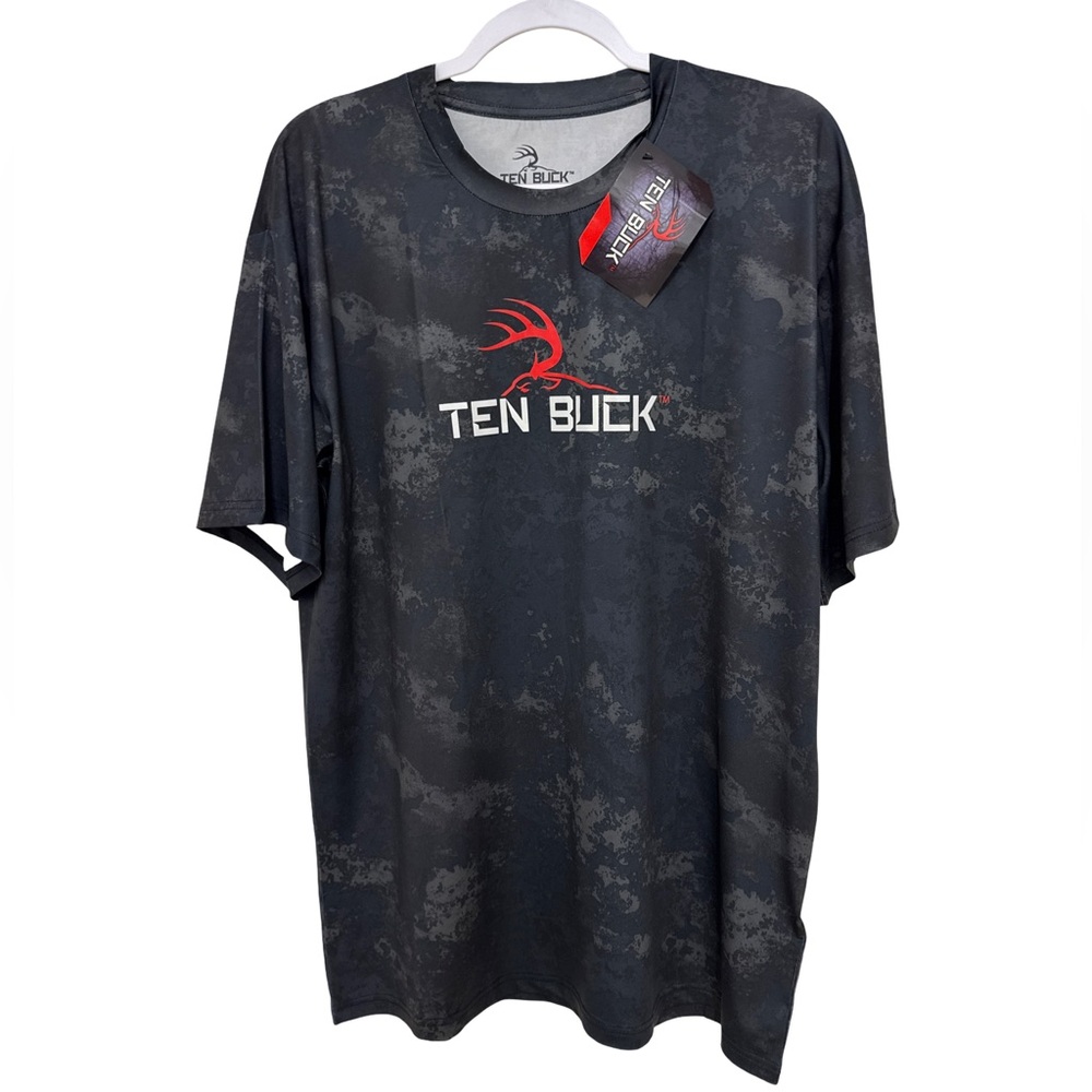 Ten Buck Black Camo Tech SS Tee Graphic Men's Large